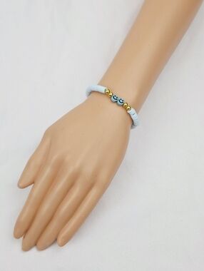 Handmade Clay Bead Smiley Bracelet